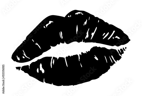 Lip Print Silhouette of a Kiss 