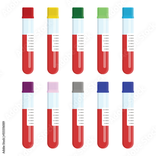 Blood collection tube vector on a white background
