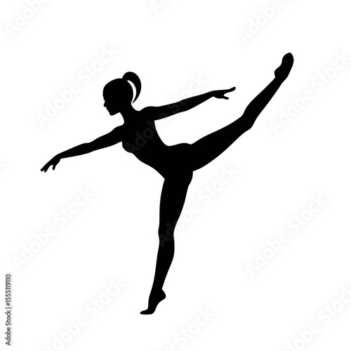 gymnast leaping split silhouette design