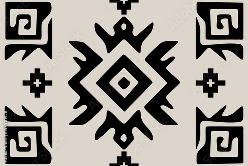 Navajo tribal vector seamless pattern. Native Indian ornament. Ethnic South Western decor style. Boho geometric ornament. Vector seamless pattern. Mexican blanket, rug. Woven carpet illustration.