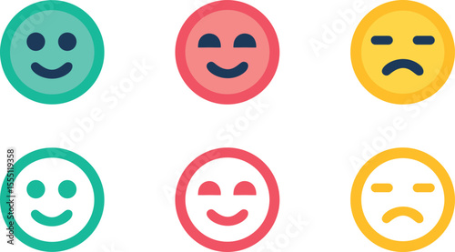 emoticons icon, emoji face sign, smiley symbol vector illustration