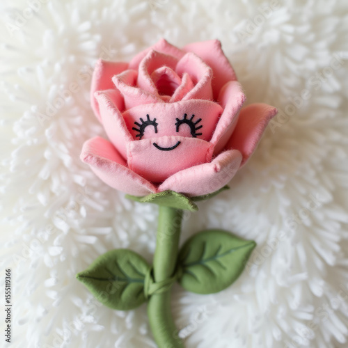 Single Rose Emoji — Elegant Red Rose Floral Illustration