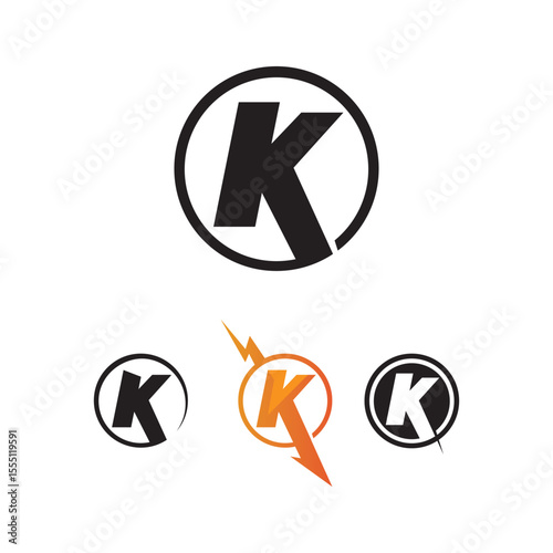 k letter k logo design and vector