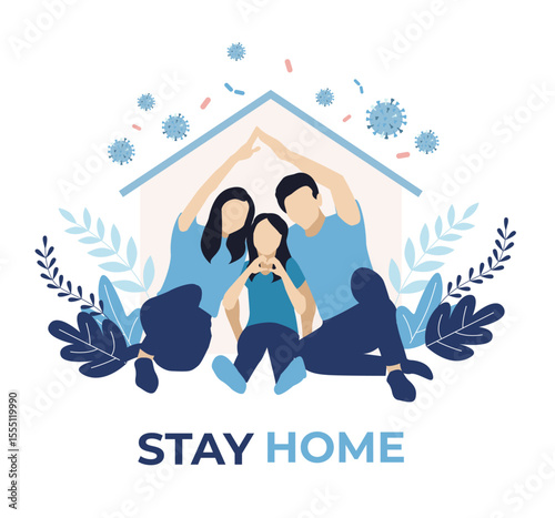 Set of happy traditional heterosexual families with children. Smiling mother, father and kids. Cute cartoon characters isolated on white background. Colorful vector illustration in flat style.