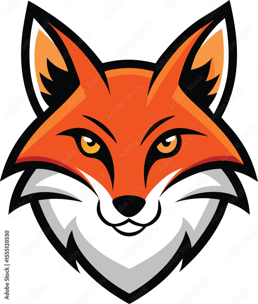 Obraz premium fox head mascot vector logo design illustration