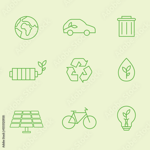 set of ecology icons