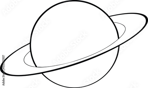 Planet Saturn with planetary ring system flat icon for astronomy apps and websites