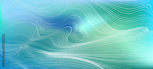 Abstract sea waves vector illustration with dynamic lines creating tranquil oceanic surface. Clean marine graphic for travel themes, water concept for environmental design. Ocean or sea waves.