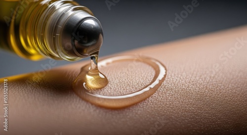 Wallpaper Mural Close-up of oil pouring on textured skin surface macro shot Torontodigital.ca