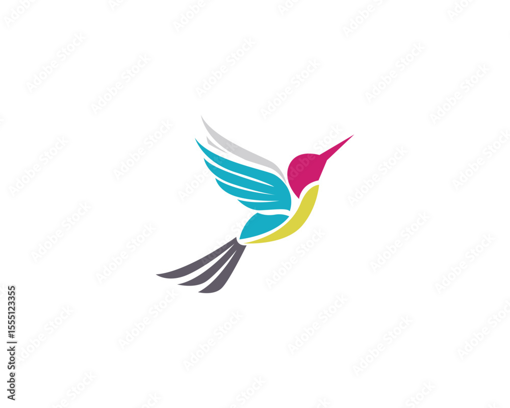 Obraz premium Hummingbird icon logo and symbols template vector