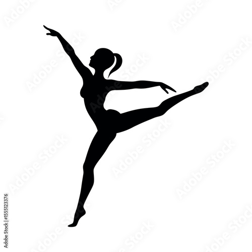 gymnast silhouette athletic pose illustration