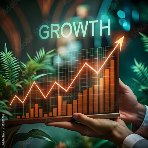 Graph with Upward Trend and Growth Text