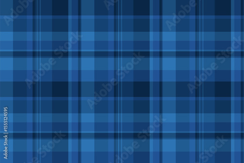 Sophisticated blue plaid pattern, ideal for backgrounds, textile designs, or website layouts.