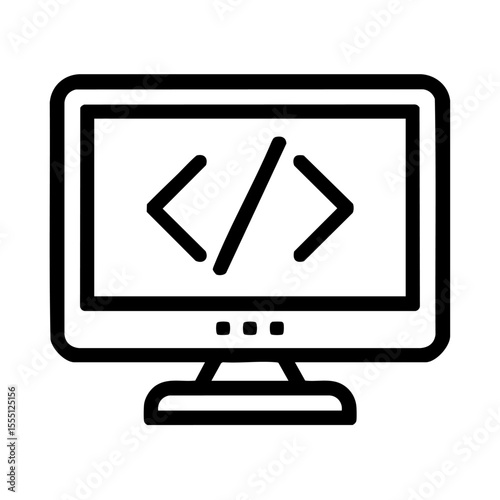 computer, screen, monitor, coding, code, programming, developer, software, technology, web, development, internet, digital, data, information, symbol, icon, graphic, illustration, design, concept, abs