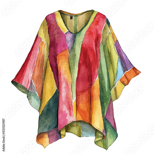 Tunic, watercolor vector, isolated on a white background.