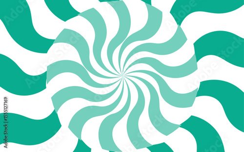 Abstract high-contrast, optical illusion background with a bold spiral pattern. Wavy orange and white rays that twist radially outward from the center, forming a hypnotic, swirling motion effect.