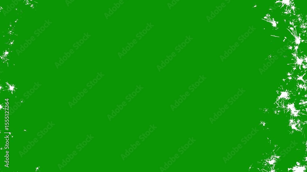 A green screen with white background and border paint sps spots on it flowers leaves circle black animated chromakey background figure gesture motion layers backgrounds composition