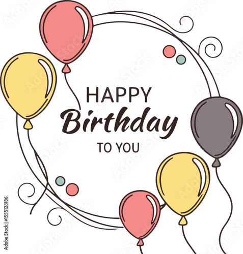 birthday card with balloons