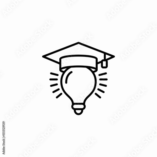 academic lightbulb idea icon sign vector