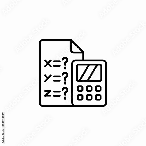calculator exam sheet icon sign vector