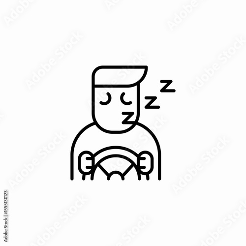 drowsy driver alert icon sign vector