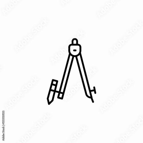 drawing compass icon sign vector