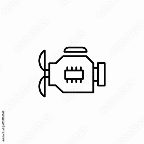 engine chip icon sign vector