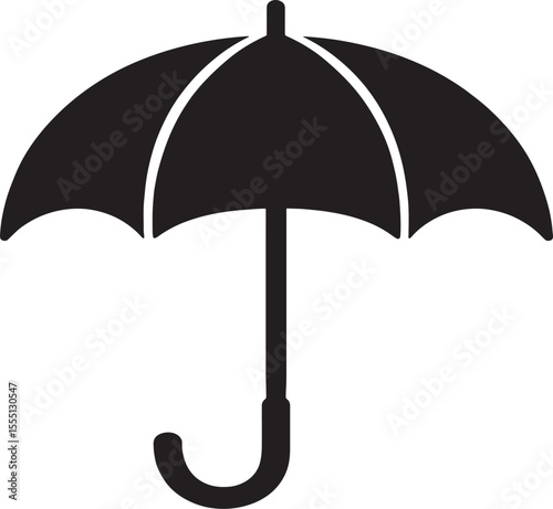 black umbrella isolated on white