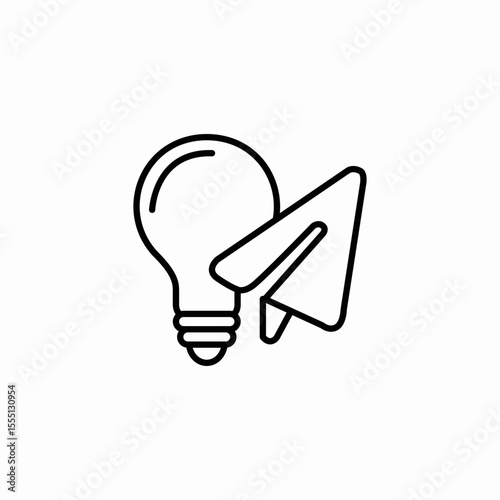 idea paper plane icon sign vector