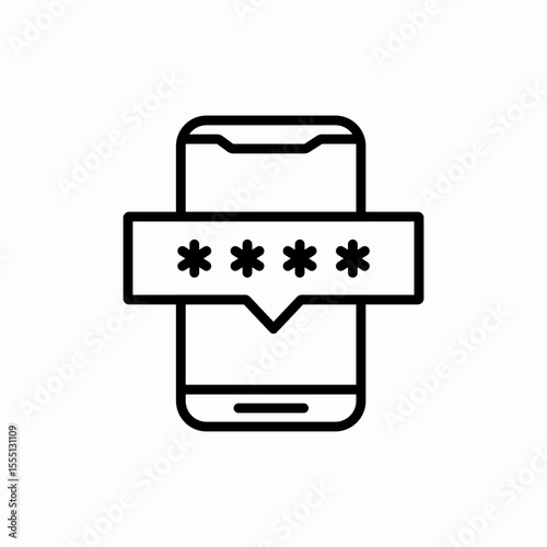 password mobile security icon vector sign