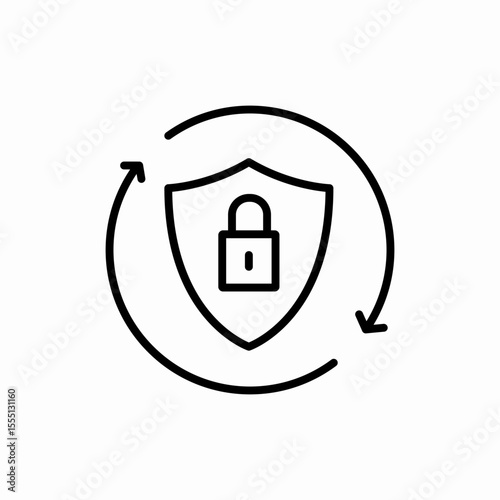 shield refresh update icon vector sign