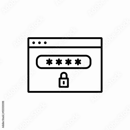 browser password security icon vector sign