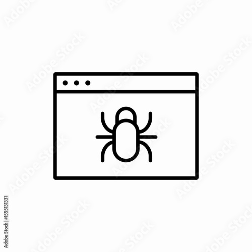 browser virus icon vector sign