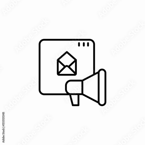 marketing announcement email icon sign vector