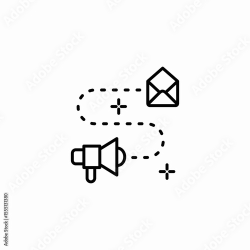 marketing email route icon sign vector