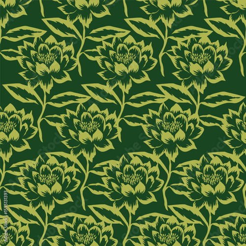 vintage floral seamless pattern. Rich with nostalgia and classic elegance, this pattern evokes the charm of a bygone era for print and textile