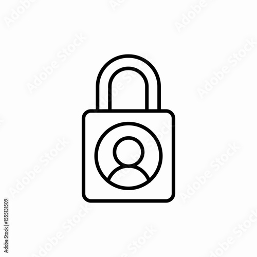 locked user profile icon vector sign