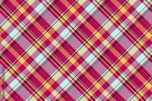 Vibrant diagonal plaid pattern in warm tones.  Perfect for textile designs, website backgrounds, or fashion projects.