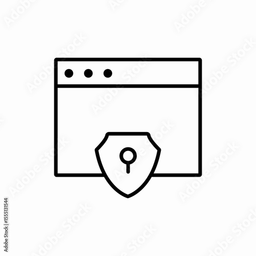 browser window security icon vector sign