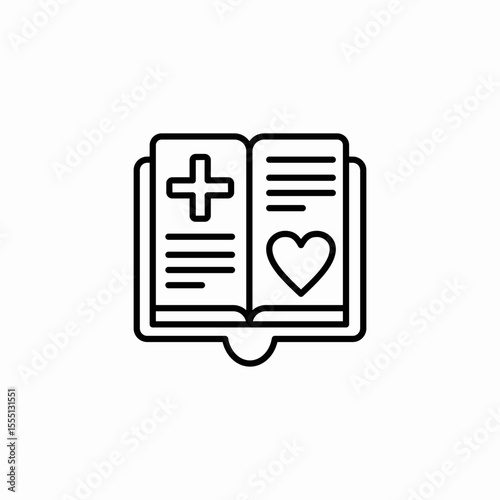 medicine study book icon sign vector