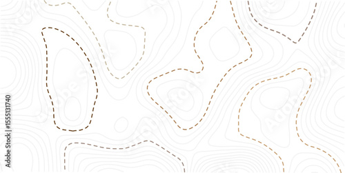 Abstract topography contour map background design .modern design with white background and golden wave lines .geography contour map linear background vector illustration
