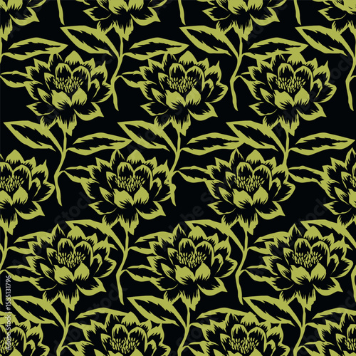 vintage floral seamless pattern. Rich with nostalgia and classic elegance, this pattern evokes the charm of a bygone era for print and textile