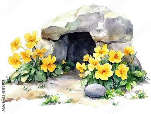 Watercolor painting on a white background,