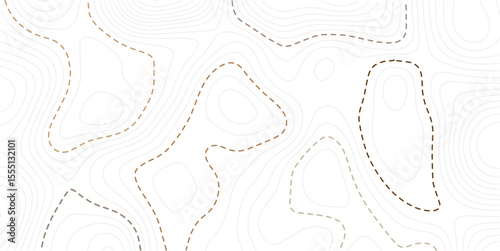 Abstract topography contour map background design .modern design with white background and golden wave lines .geography contour map linear background vector illustration