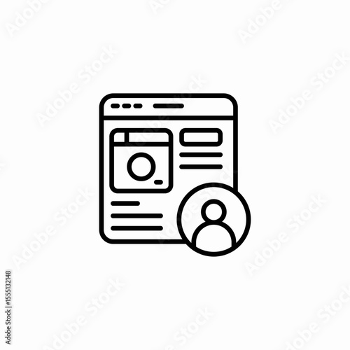 profile interface layout icon sign vector