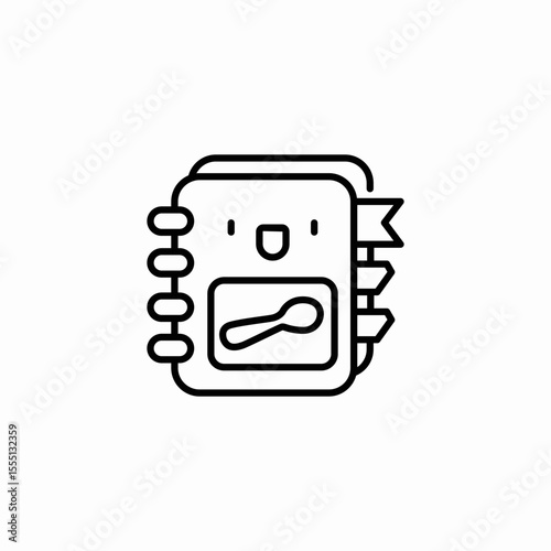 recipe book smile icon sign vector