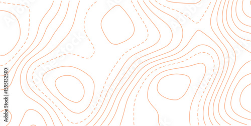 Abstract topography contour map background design .modern design with white background and golden wave lines .geography contour map linear background vector illustration