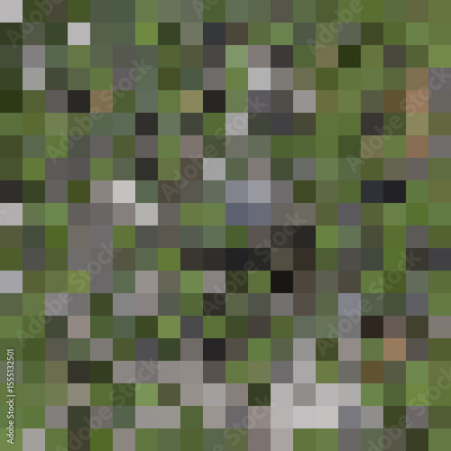 Colorful abstract mosaic background. Pixel effect. Camo and camouflage.