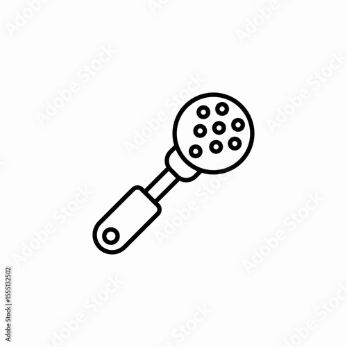 round hole ladle icon sign vector