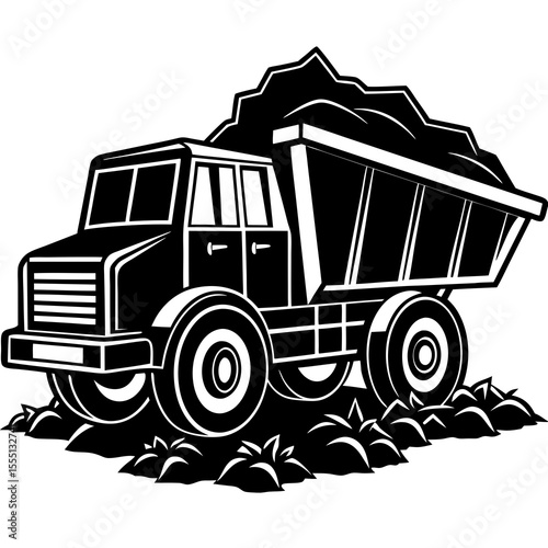 dump truck vector illustration